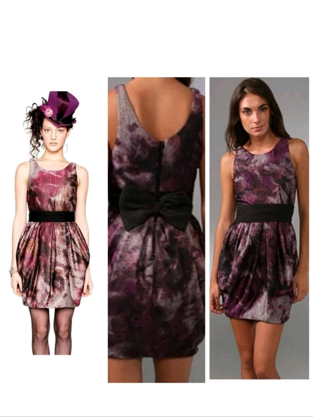 Alice + Olivia Marie Tulip Dress with Bow Belt SIZE  2